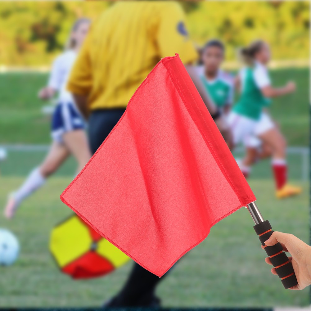2Pcs Durable Soccer Referee Flags Lightweight Outdoor Polyester Hand Flags