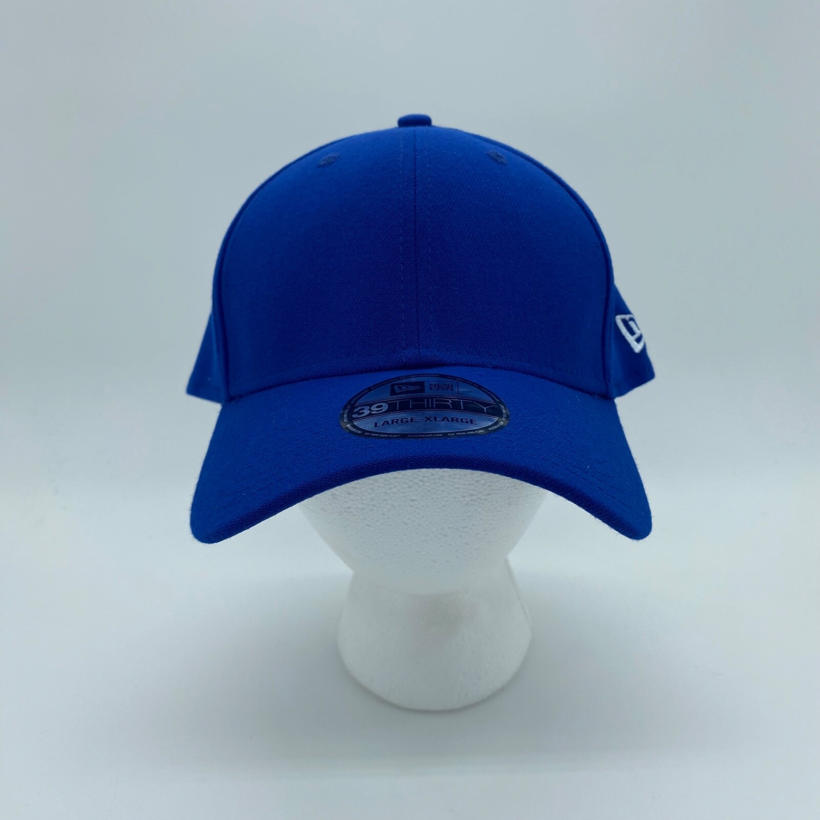 New Era 39Thirty Blank Fitted Hat Cap Solid Blue Size L/XL Unisex Adult