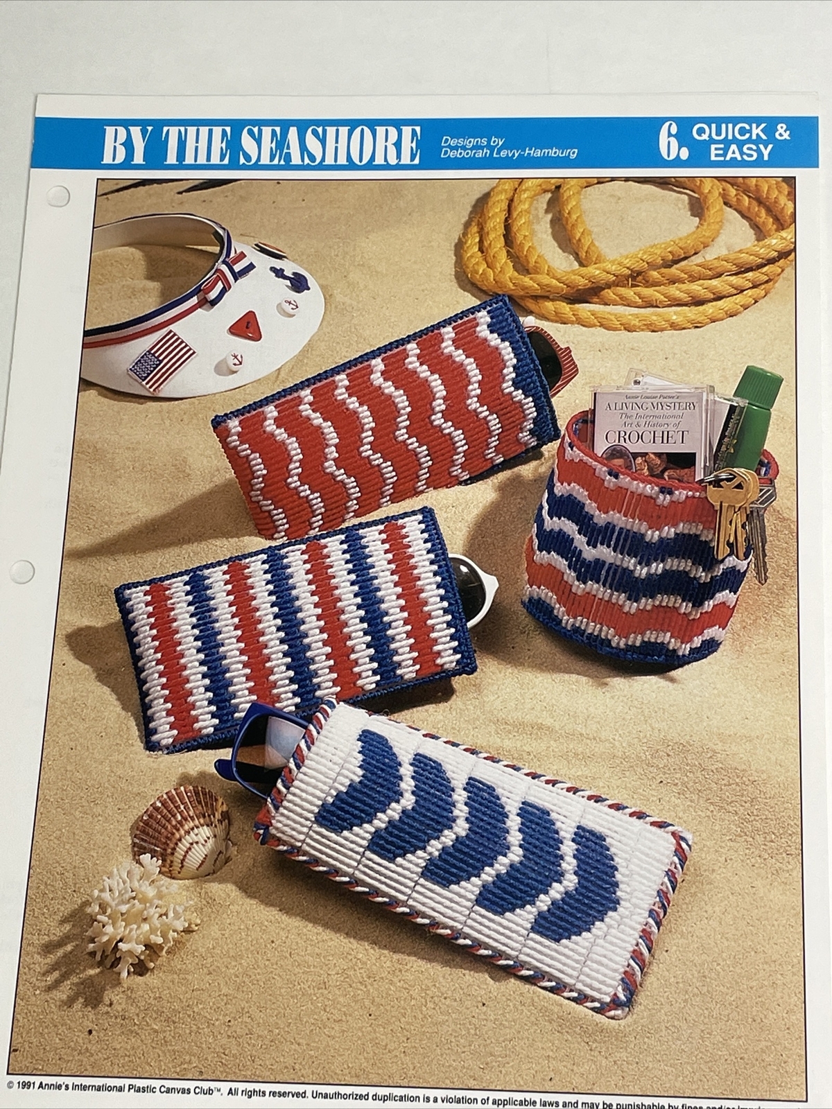 By The Seashore Eye Glass Case & Holder Annie's Plastic Canvas Pattern