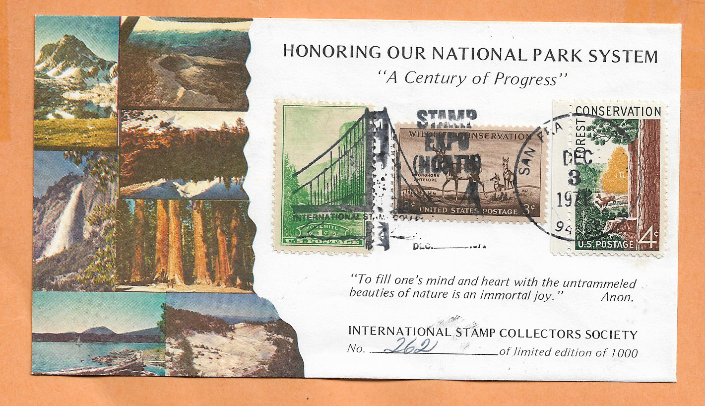 HONORING OUR NATIONAL PARKS SYSTEM DEC 3,1971 # 262 OF 1,000 VINTAGE  COVER   **