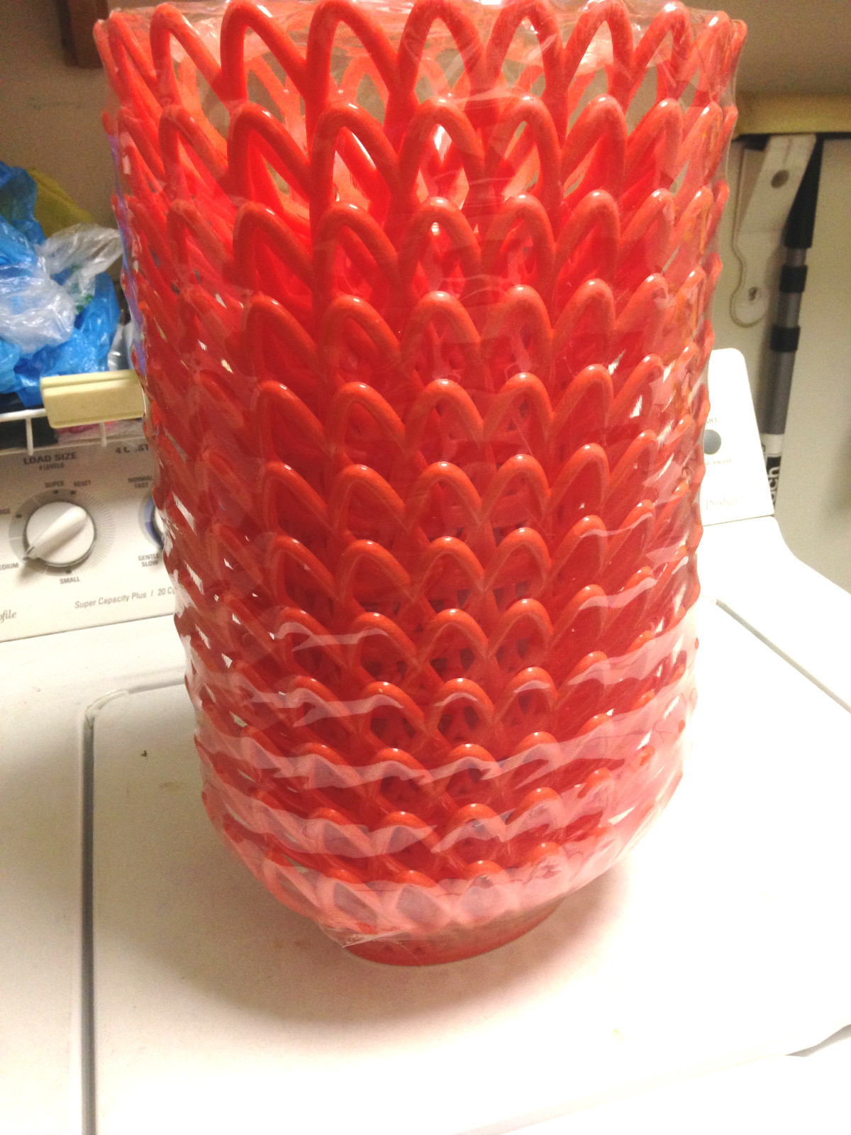Set of 12-plastic Food bread  Serving baskets Orange 10 x 8.5" oval New, Sealed