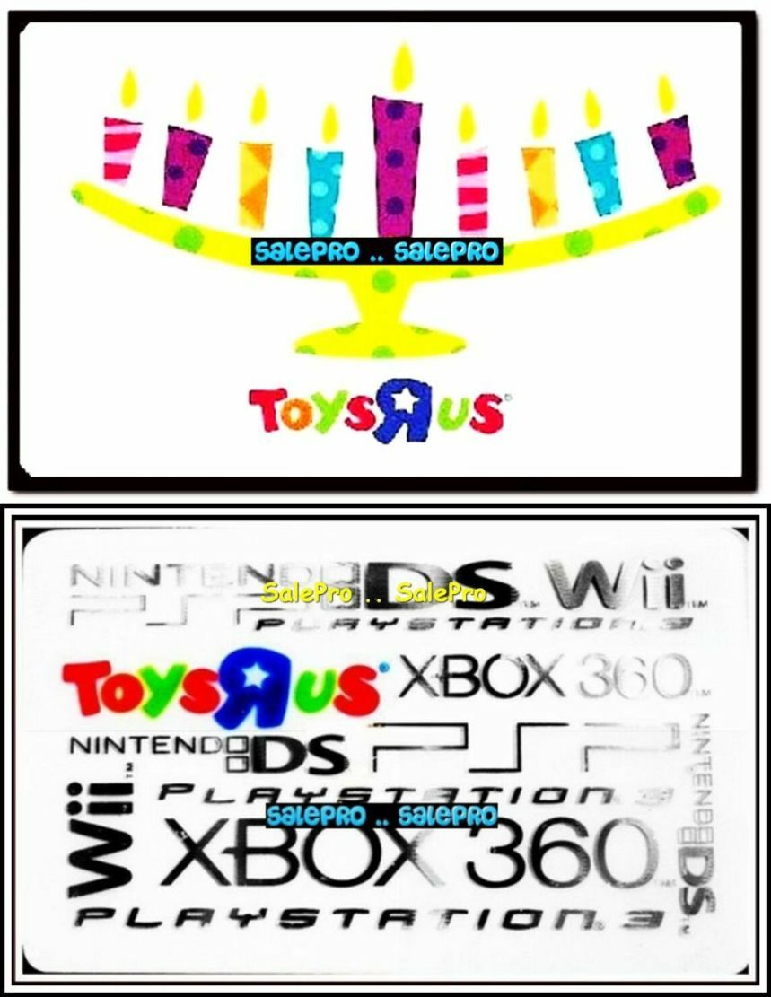 2x TOYSRUS HANUKKAH NINTENDO DS WII XBOX 360 PS3 COLLECTIBLE GIFT CARD LOT