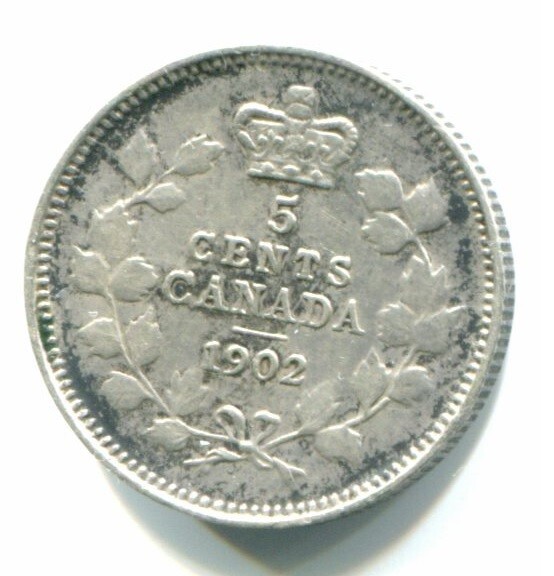 1902 Canada Silver Five Cent  / 5 Cent !!  Great Condition !