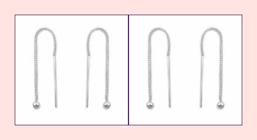CLEARANCE ~925 Sterling SILVER EAR THREAD 3" Chain ~ Threaders~ Ball End Dangles