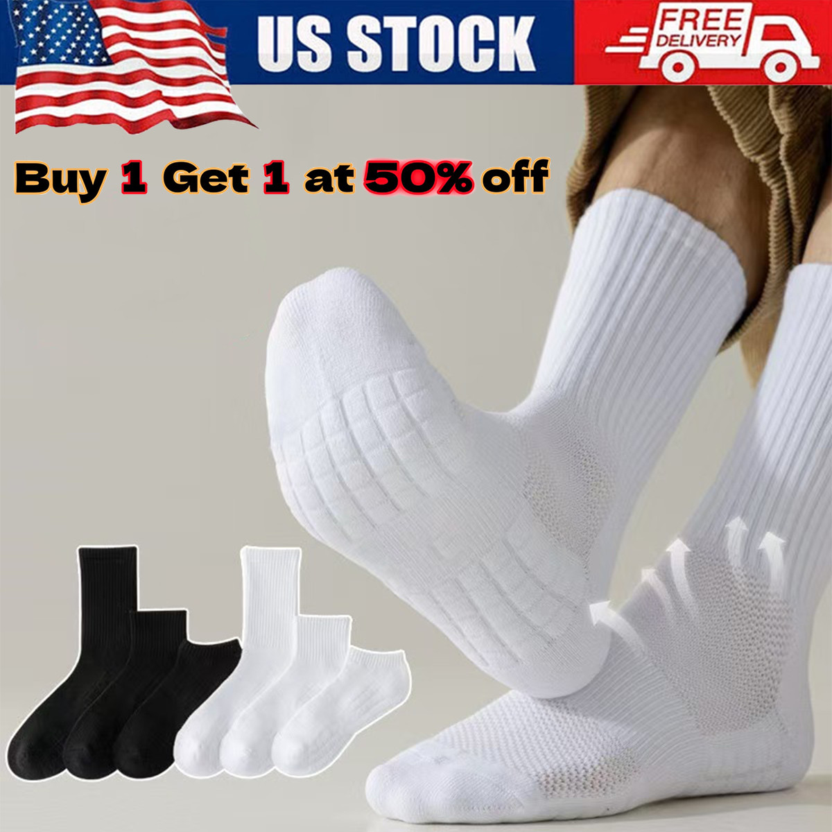 Mens Heavy Duty Winter Warm Thermal Wool Heated Work Crew Boots Socks US Seller