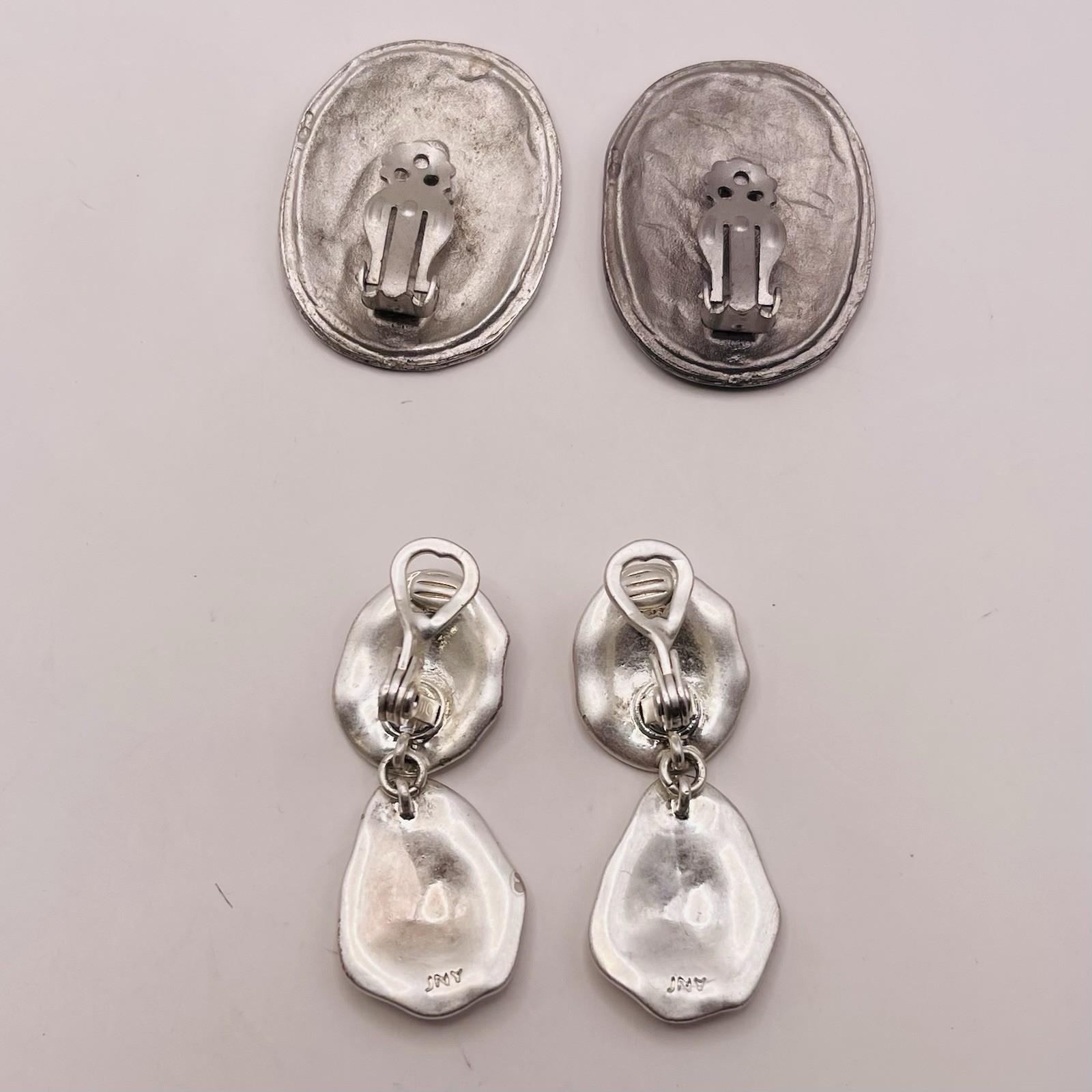 Vintage Brutalist Earrings Lot Of 2 Pair