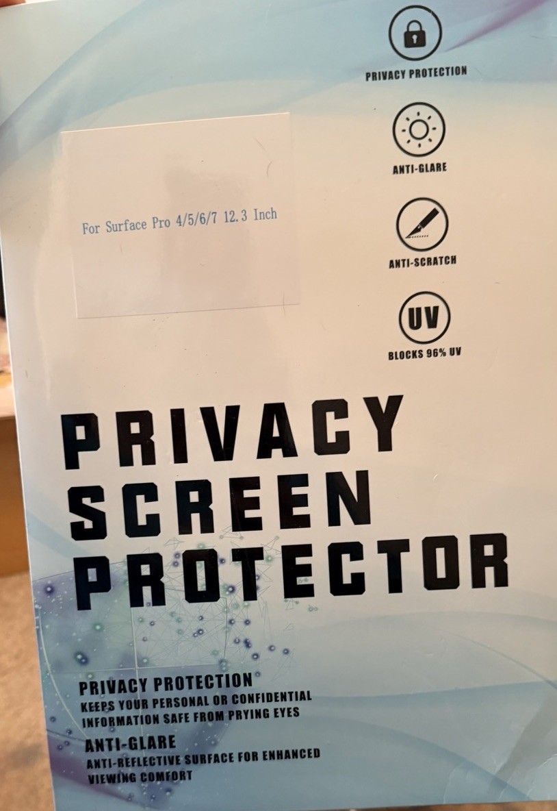 Privacy Screen Protector For Surface Pro 4/5/6/7  12.3 Inch