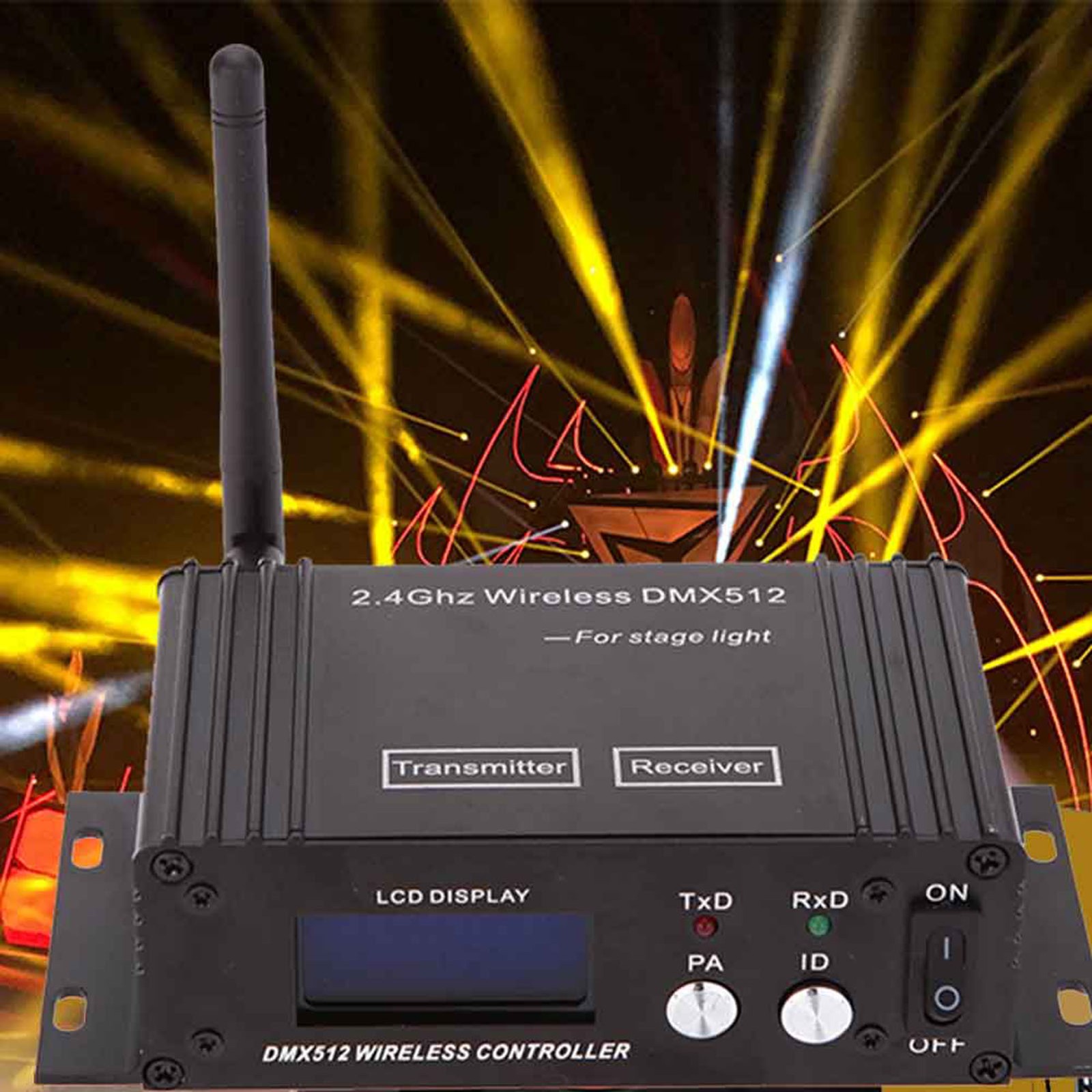 2.4G Wireless DMX512 Controller Transmitter Receiver LCD Power Repeater V1