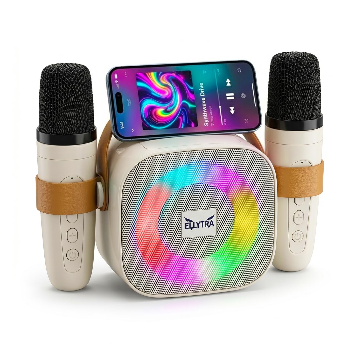 Kids Karaoke Machine with 2 Wireless Rechargeable Microphones, Portable...