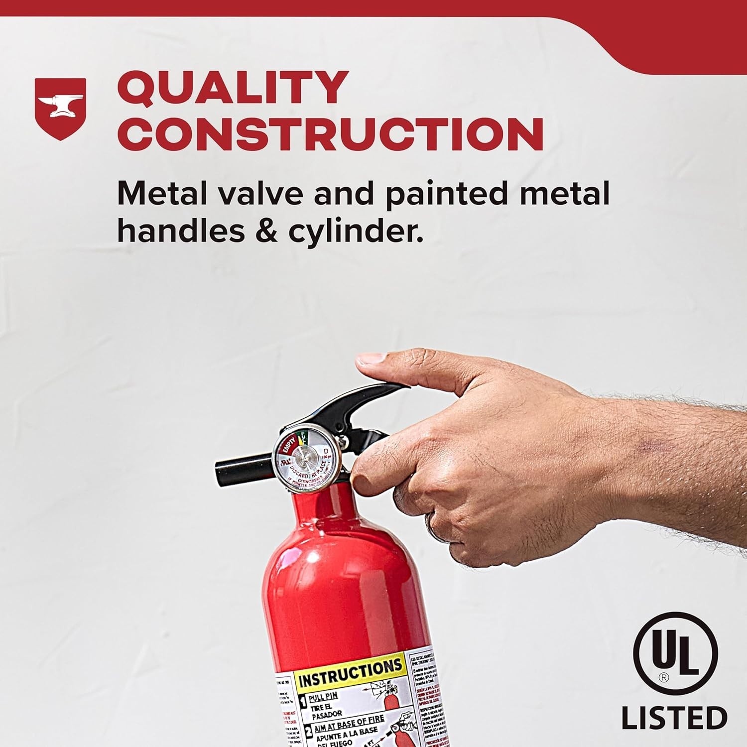 Reliable Multi-Purpose Fire Extinguisher 1-A:10-B:C, Easy Wall Mount Design