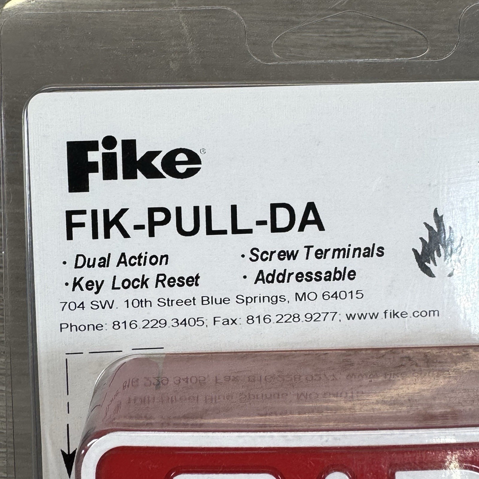 Fike FIK-PULL-DA Fire Manual Pull Station Dual Action Adressable Key Lock Reset