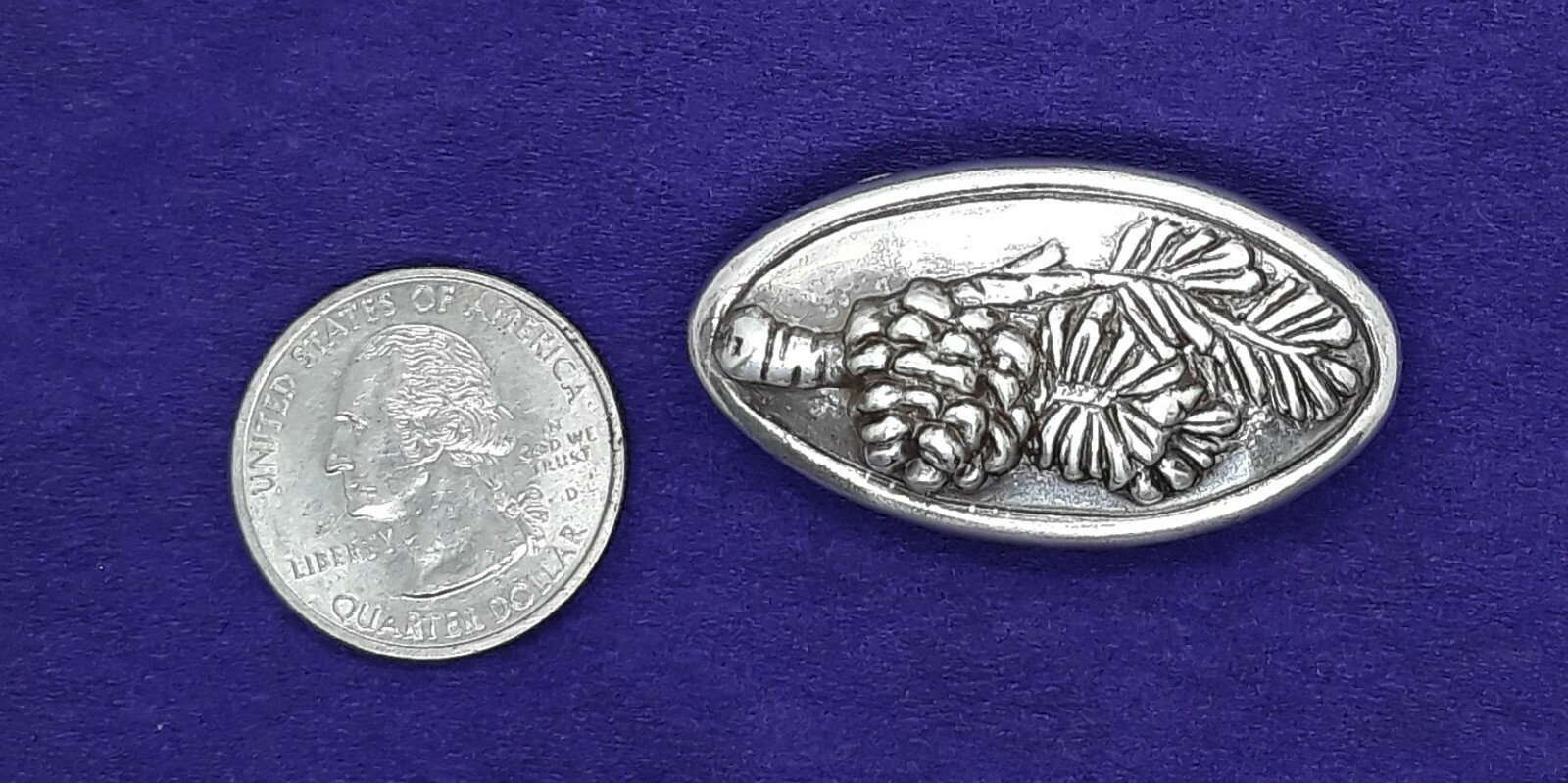 Pine Cone & Needles Antigue Silver - Metal Alloy Conchos 5 Count 1 3/4"x 7/8"