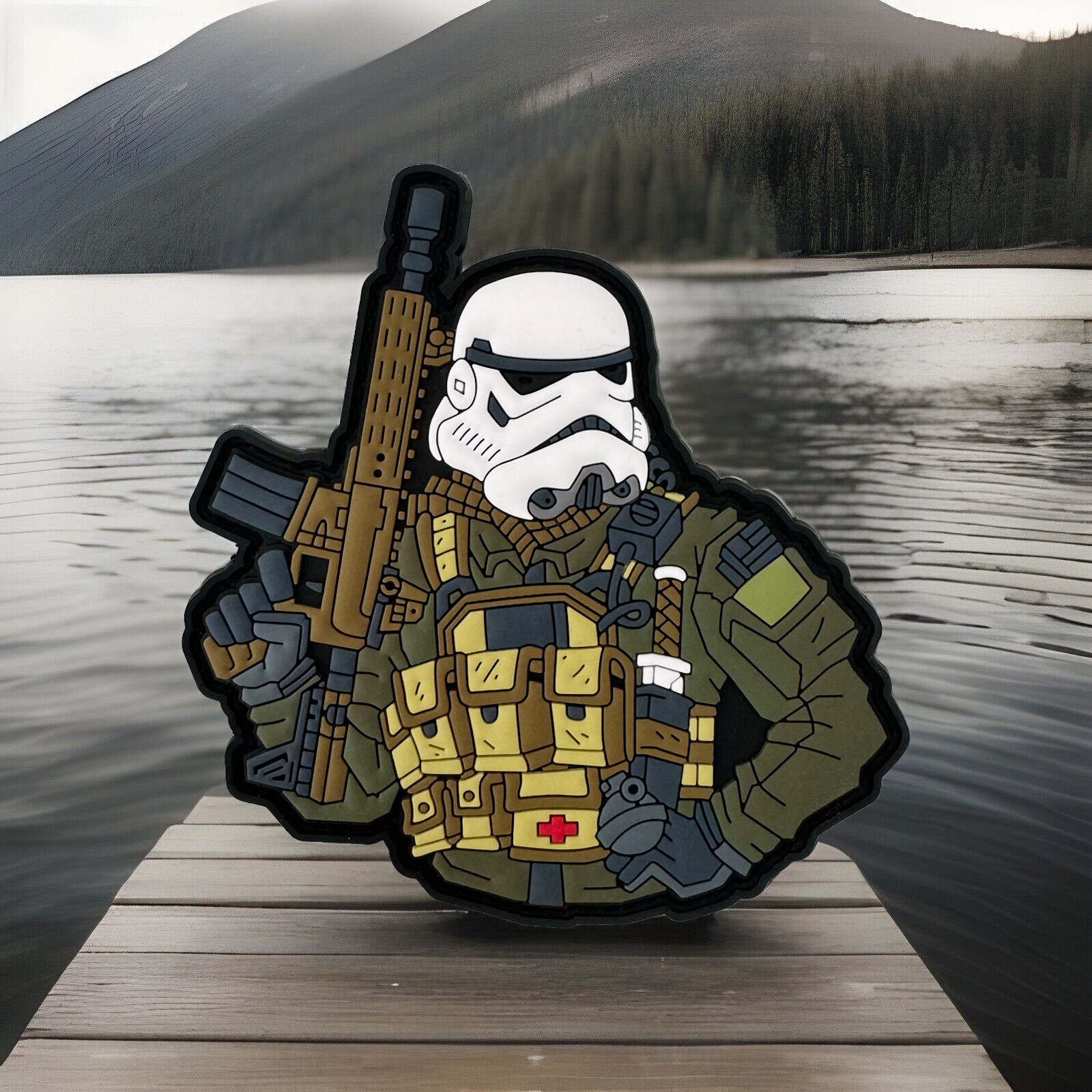 Tactical Star War Rubber PVC Hook/Loop Morale Patch