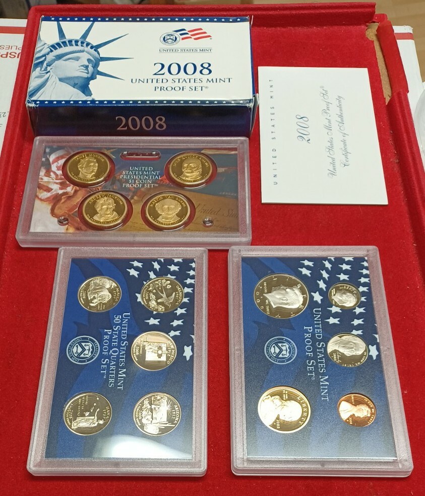 2008 Clad US Proof 14 Coin Set with Original Packaging & COA COMPLETE