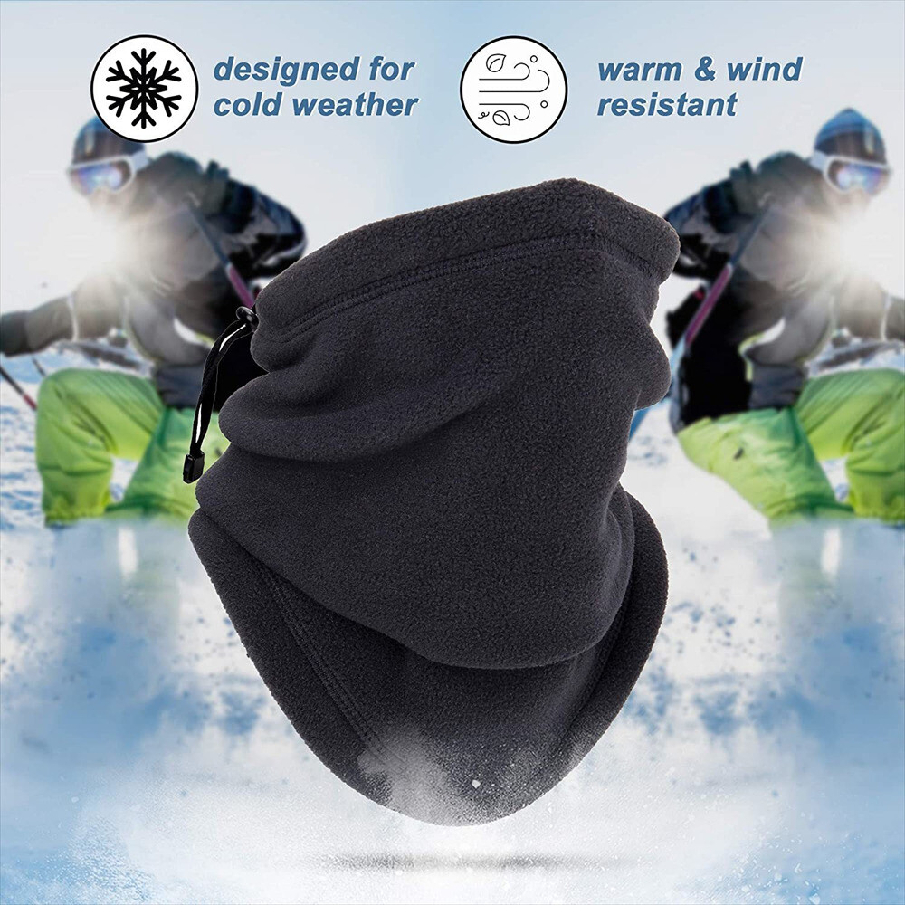 Winter Thermal Neck Warmers Polar Fleece Gaiter Warm Scarf Tube for Cold Weather