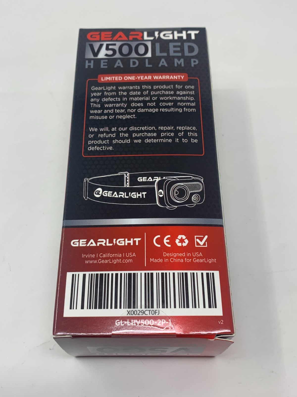 GearLight V500 LED Headlamp Flashlight [2 PACK] Running & Camping #000001