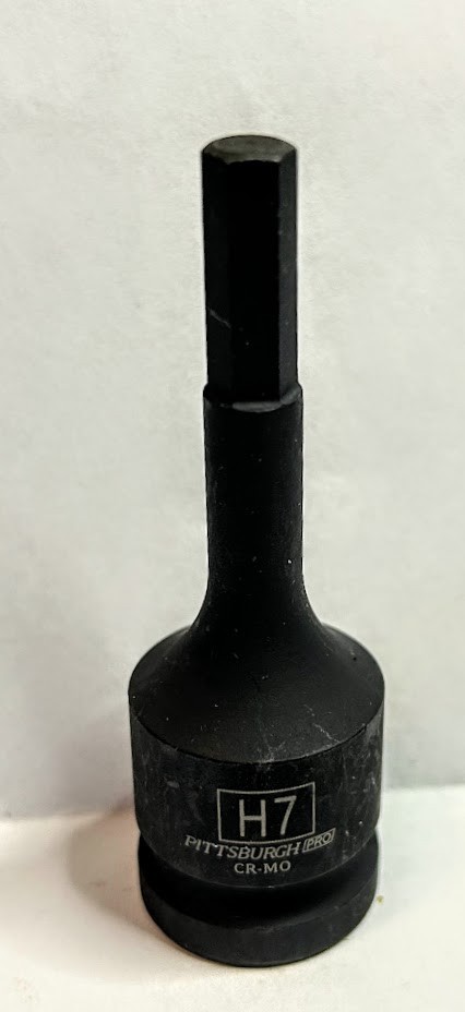 Pittsburgh Impact  Hex Bit Socket - H7 - 7mm x 1/2" -Free USA Shipping