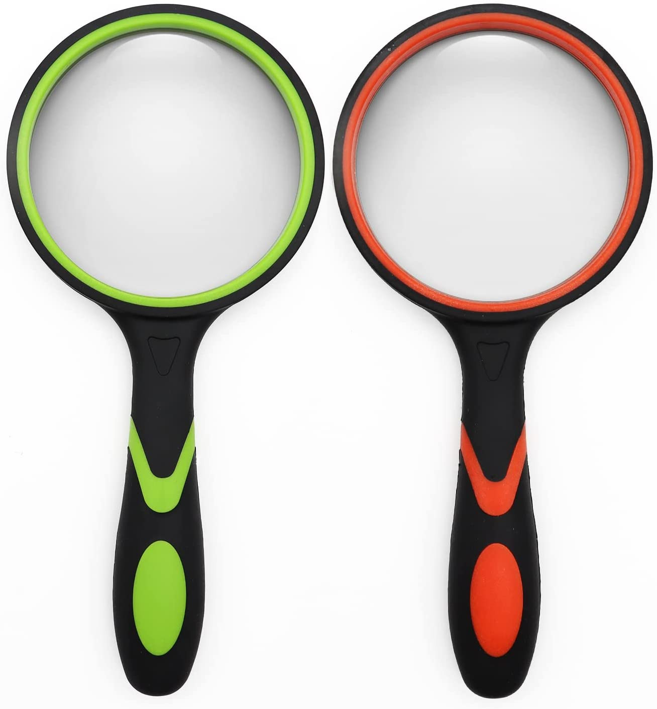 2 Pack 75Mm 10X Handheld Magnifying Glass,Rubber Reading Magnifier for Kids S...