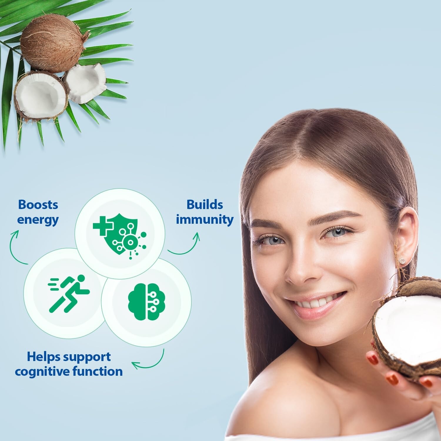 Aceite De Coco Organico Extra Virgen Para Cabello Piel Comestible Natural Virgin