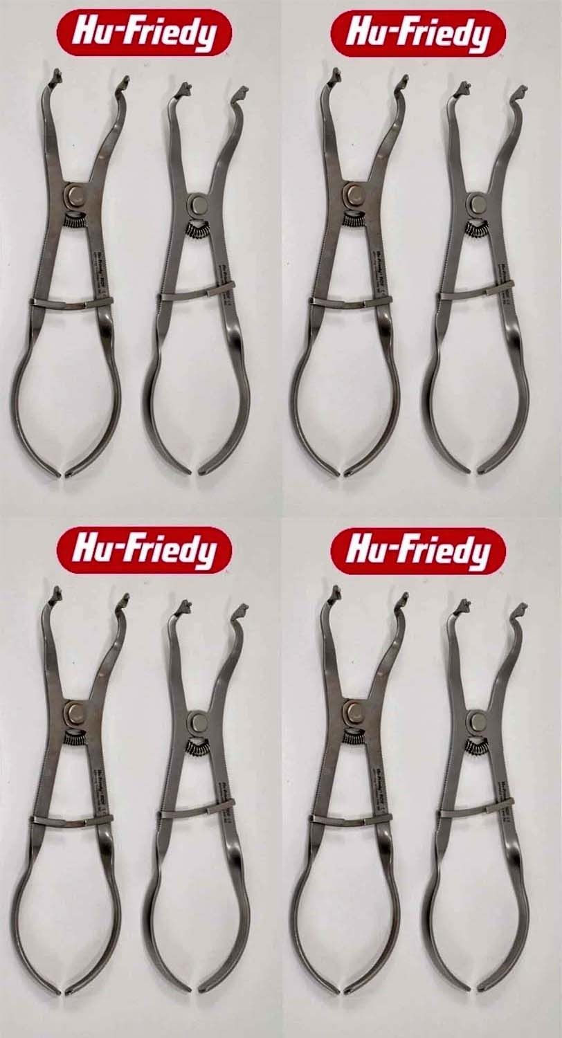 LOT of 8 Hu-Friedy RDF Rubber Dam Clamp Forceps Dental Endodontic Instruments