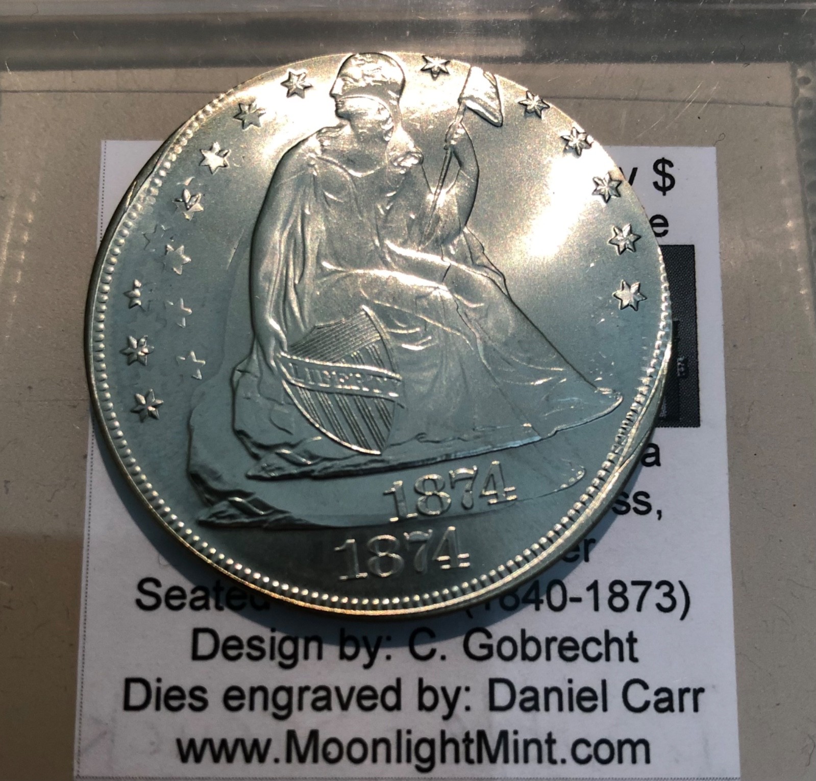 D. Carr 1874-S Seated Liberty $1, Double-Struck, Rare!