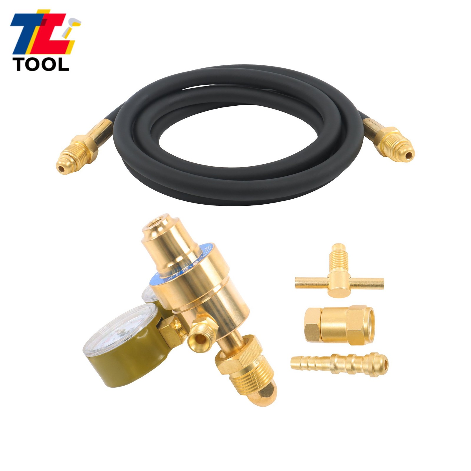 CGA580 Argon Regulator Flowmeter for MIG TIG Welder Gauges + 5FT Hose