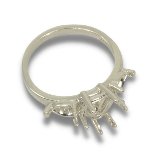 Heart with Pear Accents Pre-notched Ring Mounting