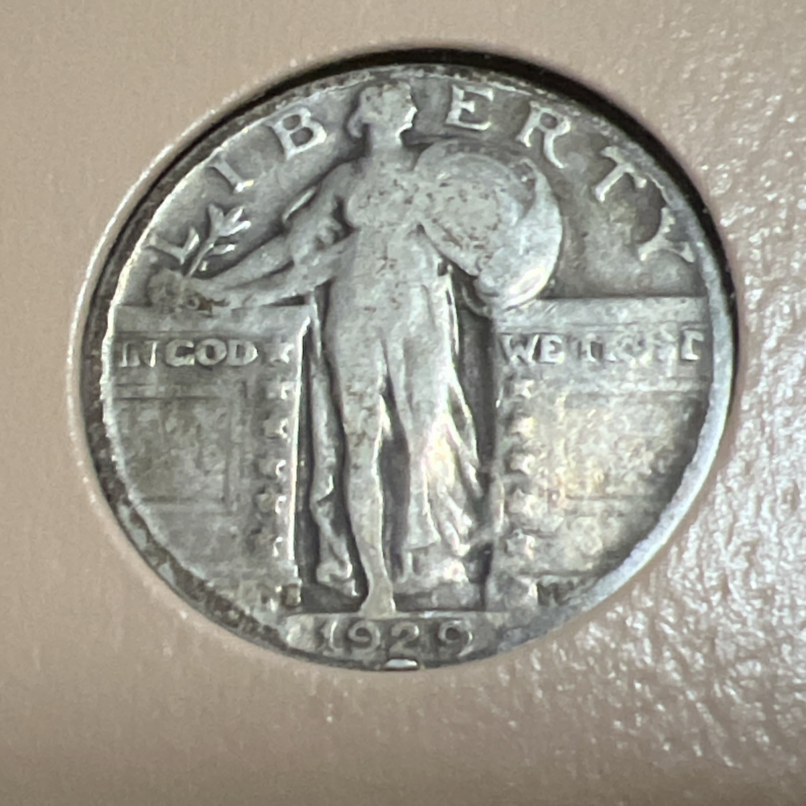1929-S Standing Liberty Silver Quarter Dollar.  Free Shipping!