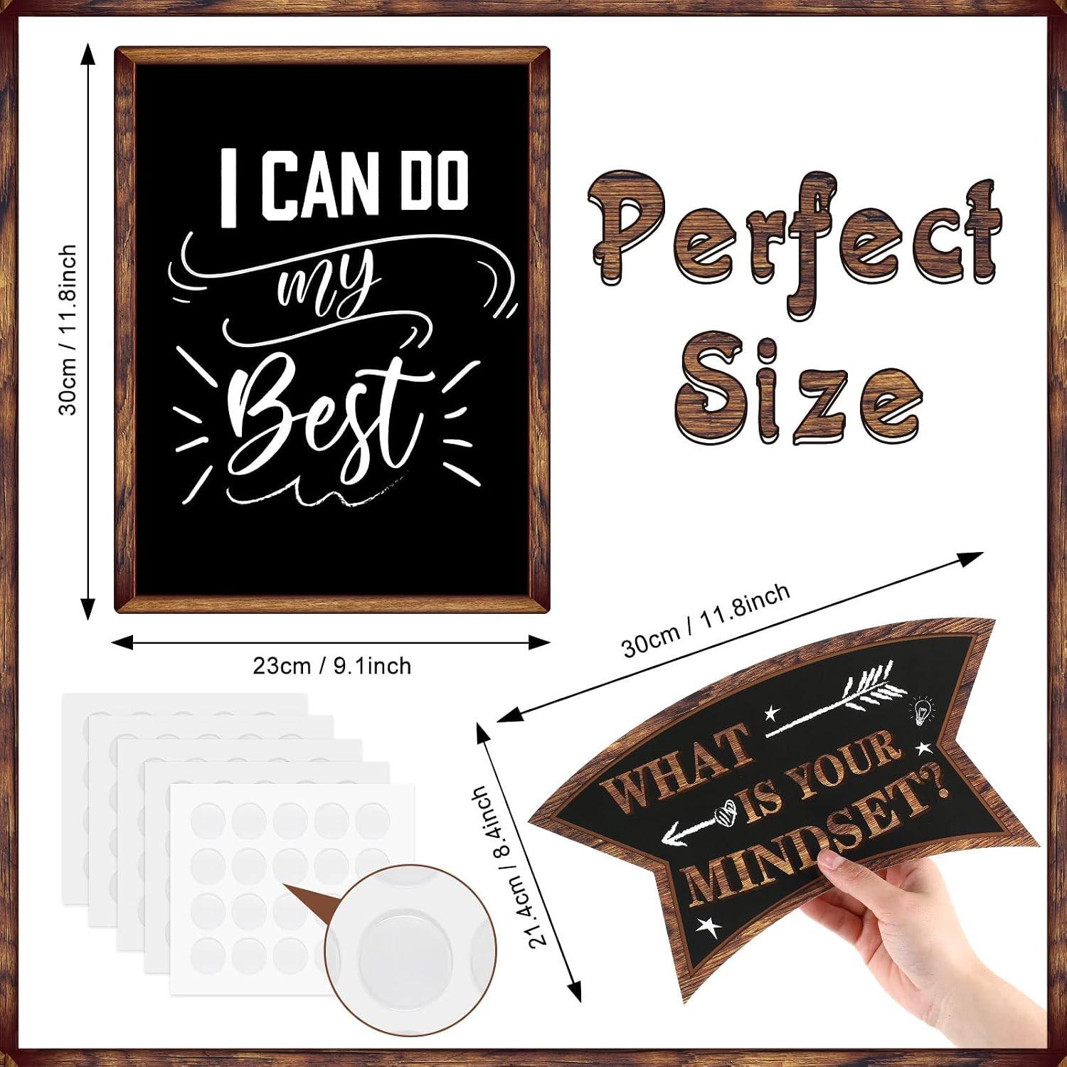 17 Pcs Growth Mindset Posters, Motivational Posters,Hat Style