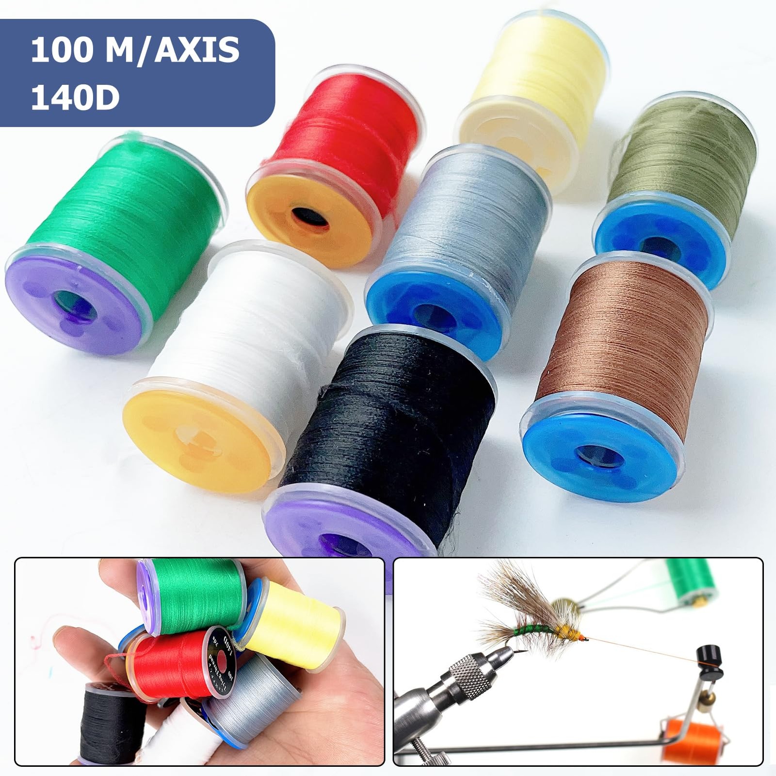 Fly Tying Kit Material Tools Kit Bobbin Fly Hooks Scissors Fly Beads Threader...