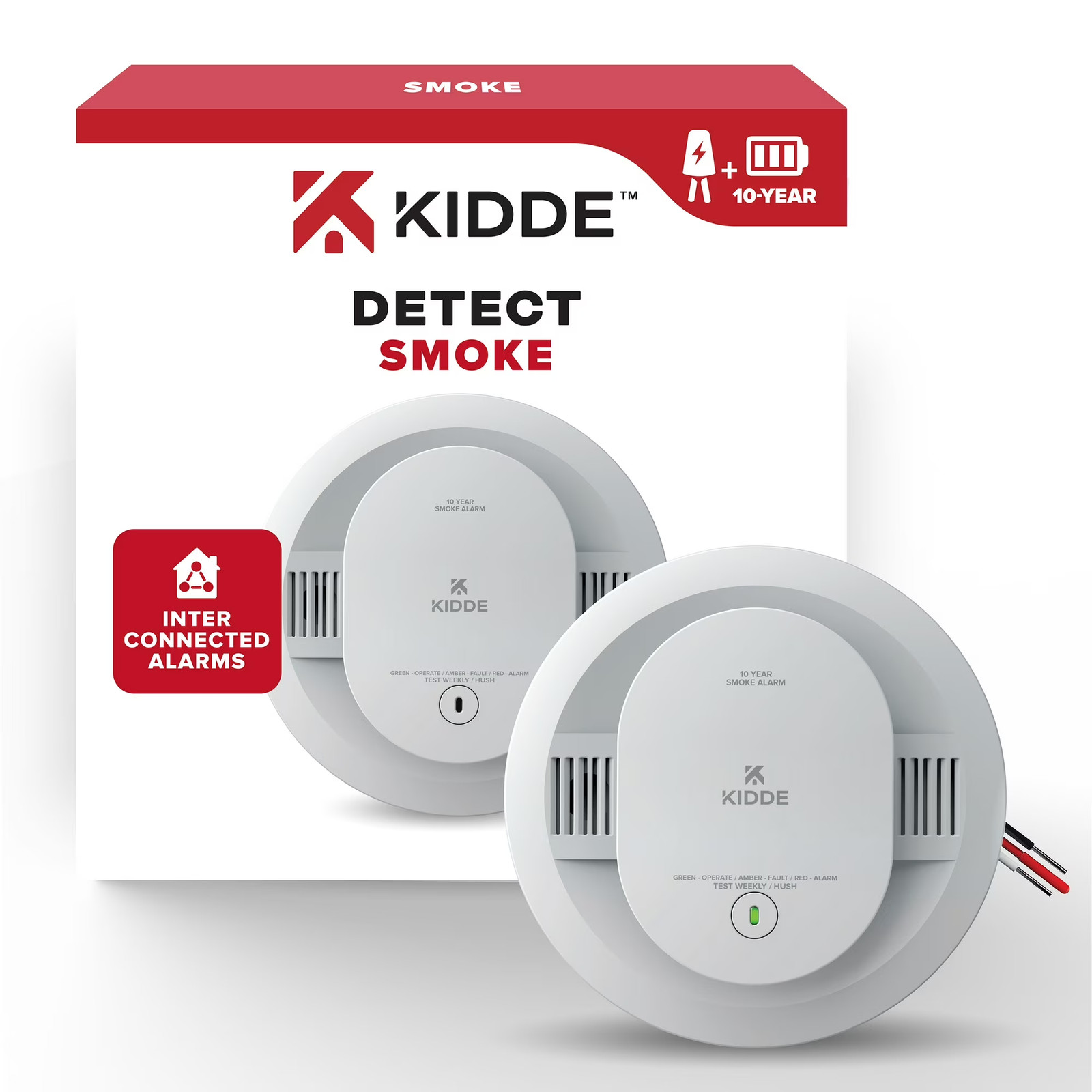 Kidde 20SA10 Hardwired Photoelectric Smoke Detector Alarm