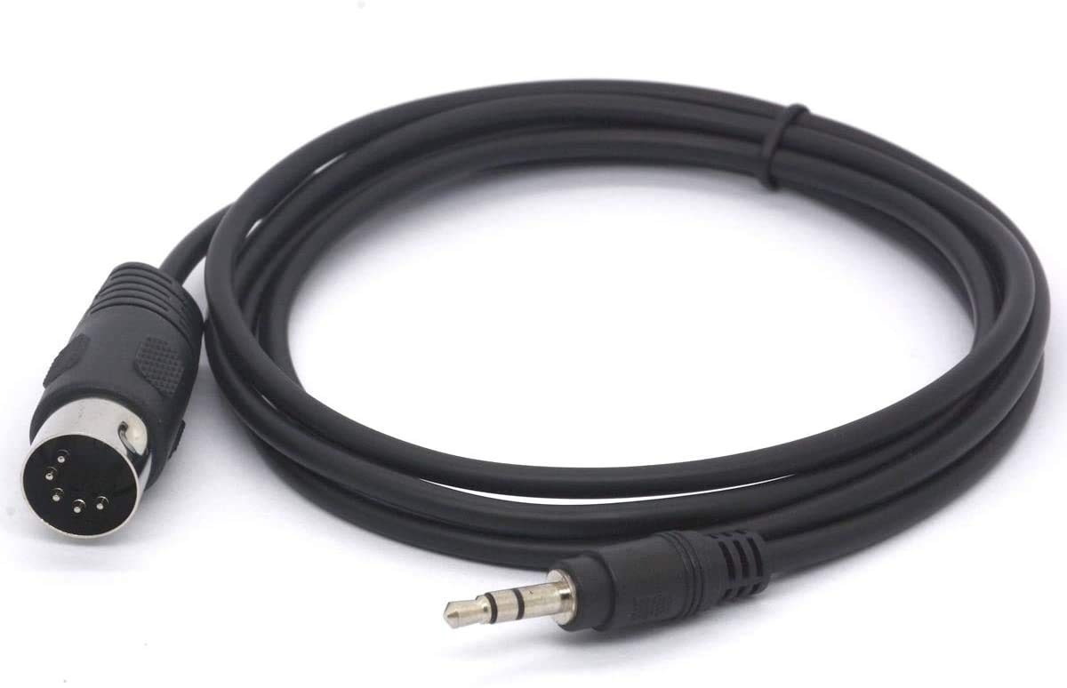PIIHUSW MIDI Cable, 3.5mm 1/8 inch TRS Stereo Male Jack to 5 Pin Din Black