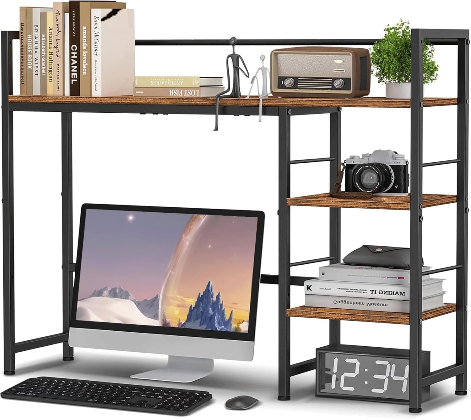 Desk Shelf 38.6 Inch Wood Desk Organizer Shelf Computer Monitor Desk Hutch