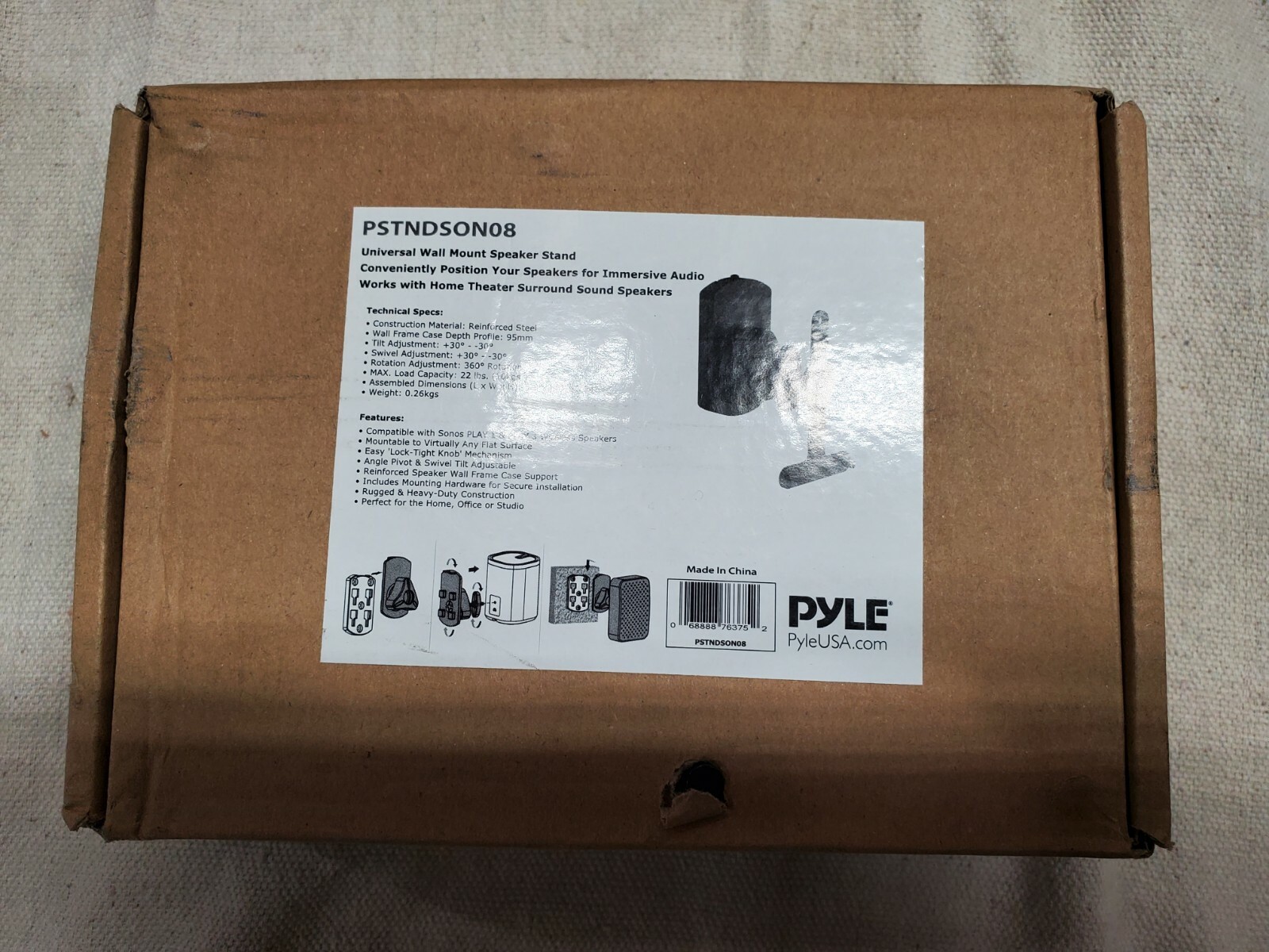 Pyle Universal Wall Mount Speaker Stand - New in Box