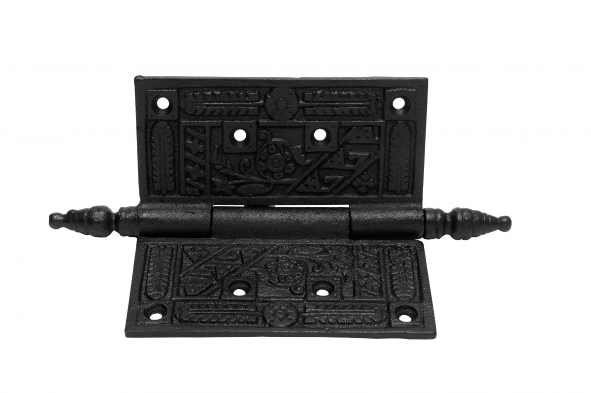 Renovators Supply 7.5" Antique Wrought Iron Hinges Crown Head Butt Hinges 2pcs