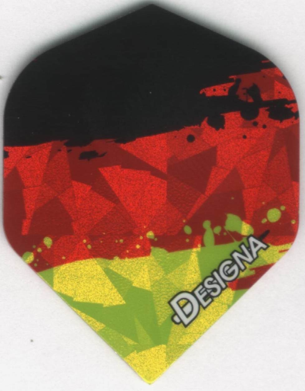 Splattered German Flag Dart Flights: 3 per set