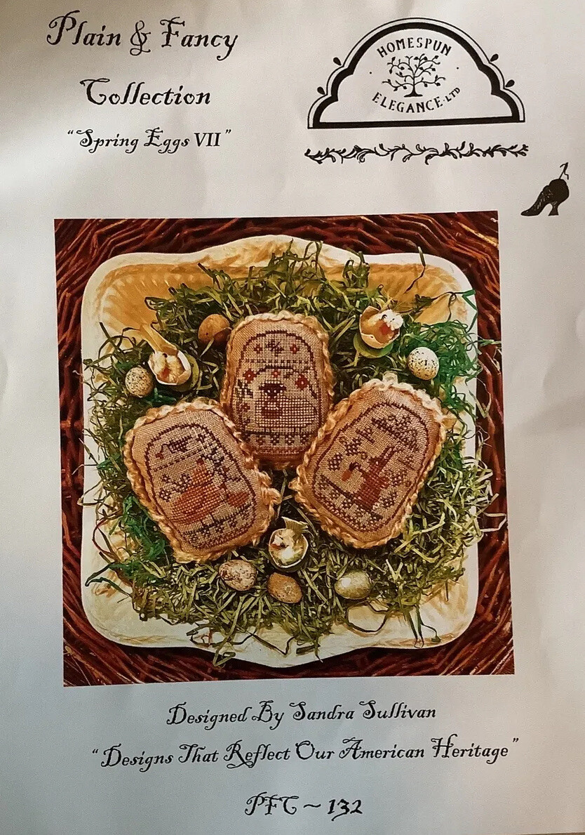 Plain & Fancy “Spring Eggs VII” Homespun Elegance S. Sullivan Cross-stitch