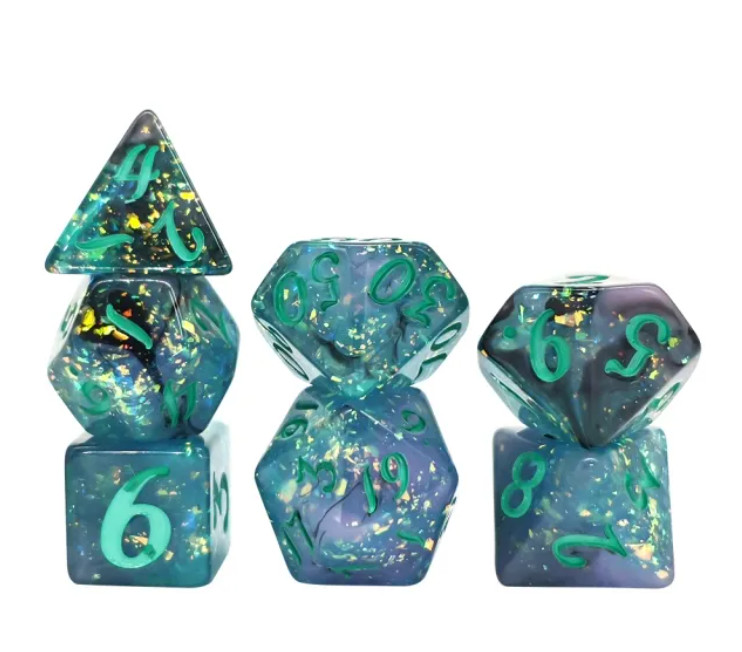 🍃✨Emerald Grove Dice Set | RPG DnD Dungeons Dragons AD&D Pathfinder d20