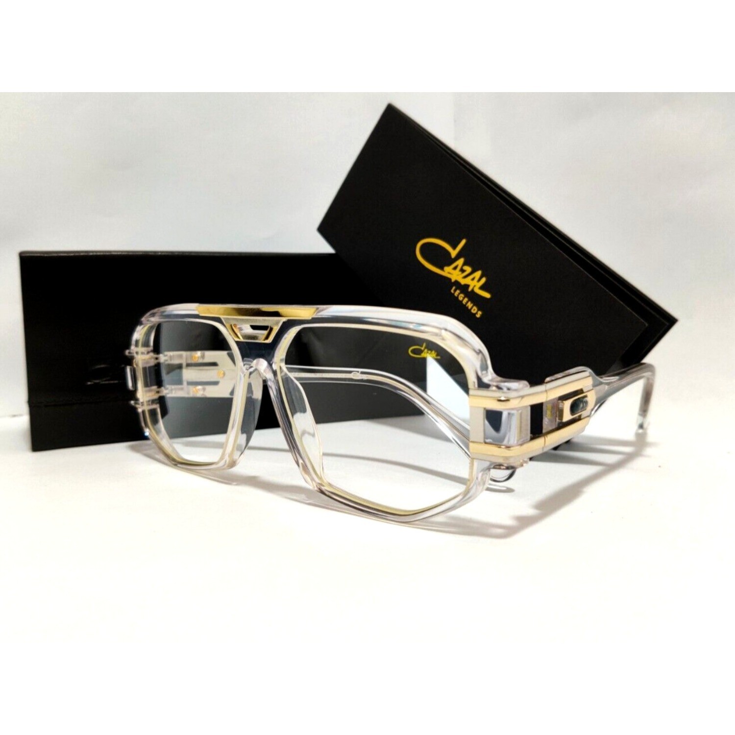 CAZAL Eyeglasses Full Crystal Gold Frame Clear Lens Men's Women's Eyewear