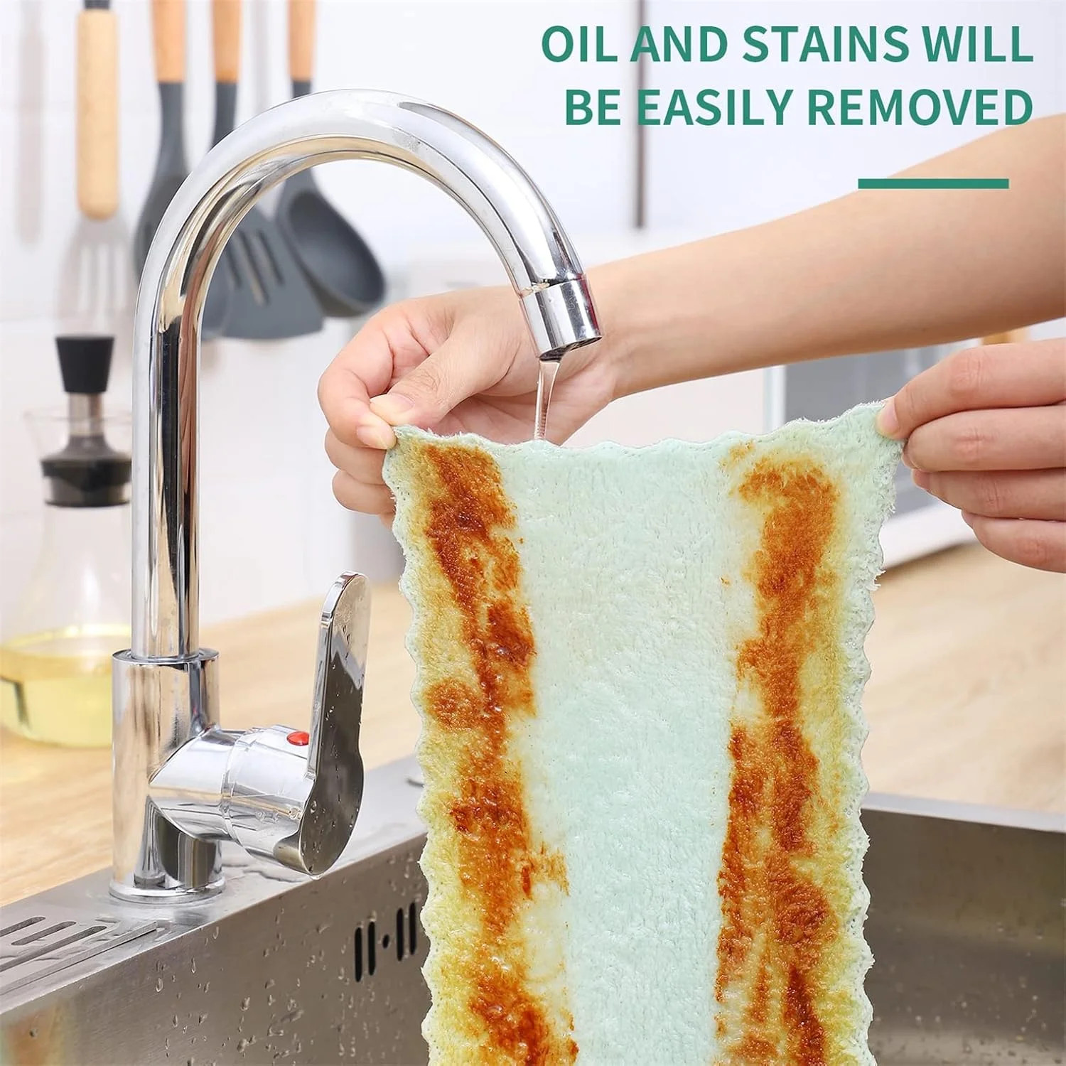 Bessrung 20 Pack Kitchen Dish Cloths, Super Absorbent Microfiber Cleaning Cloth