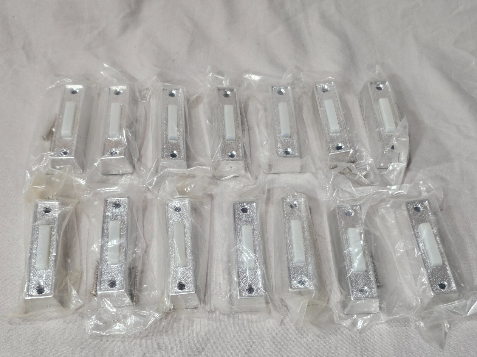 Lot 2, Vintage Rectangular Push Button Doorbell Chime w/ Stainless Steel Screws