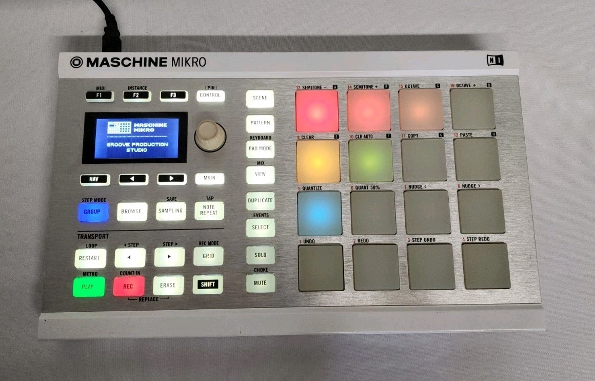 Native Instruments Maschine Mikro MK2. White [NO SOFTWARE or CORD ] Machine ONLY