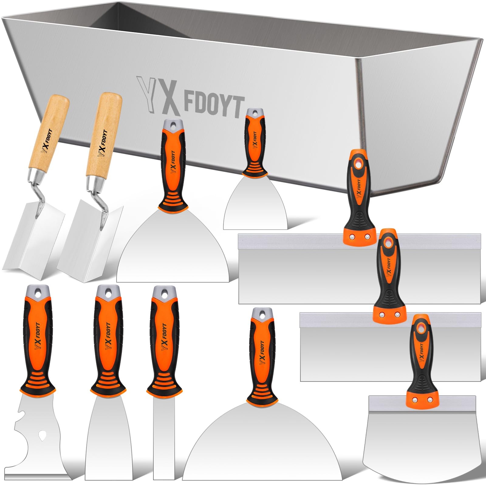 Drywall Knife Set, 12Pcs Drywall Tools Include Putty Knife, Taping Knives, Pa...