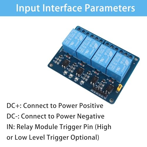 4 Channel DC 12V Relay Module with Optocoupler Control Board and 4 Channel 12V