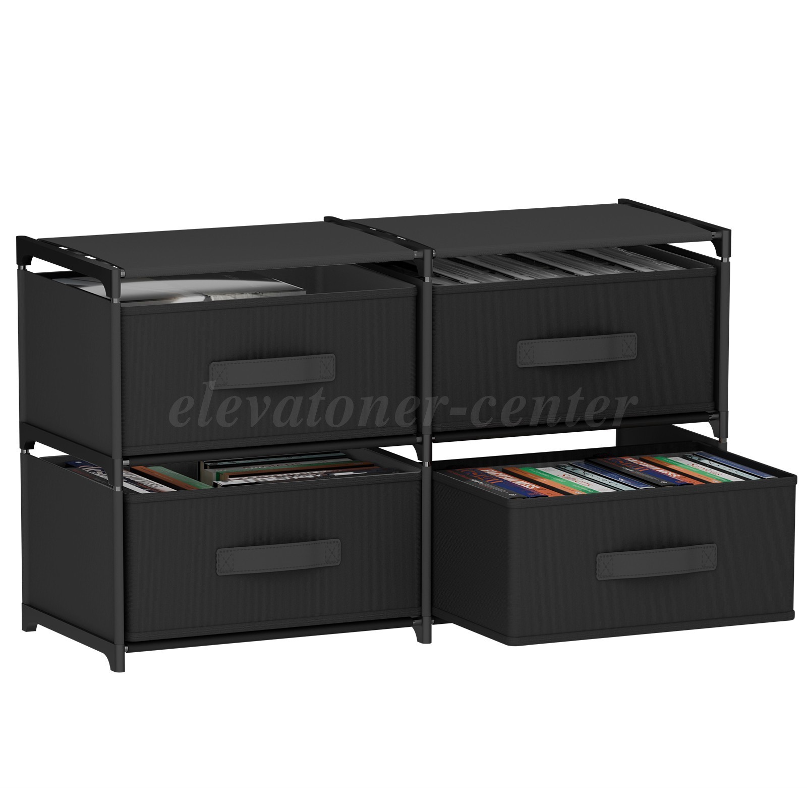 Non-Woven Fabric Multi-Functional Storage Cabinet, Double Row 4-Drawer