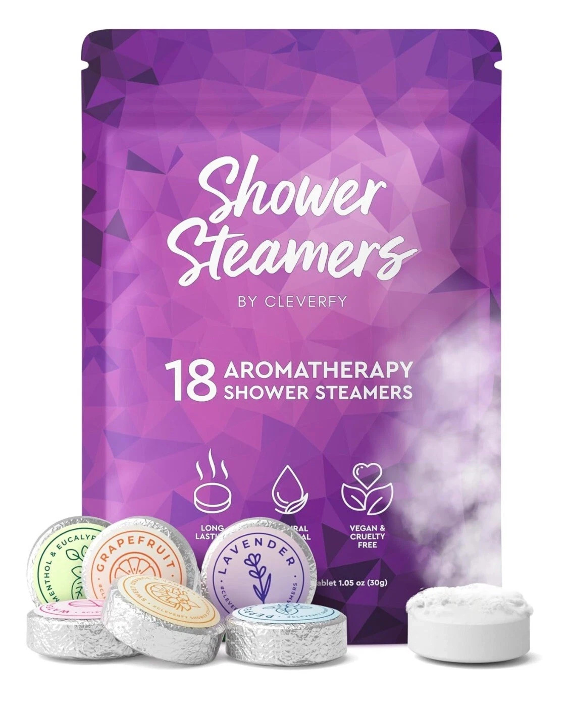 Cleverfy Shower Steamers Aromatherapy - Pack of 18 Assorted Shower Bombs