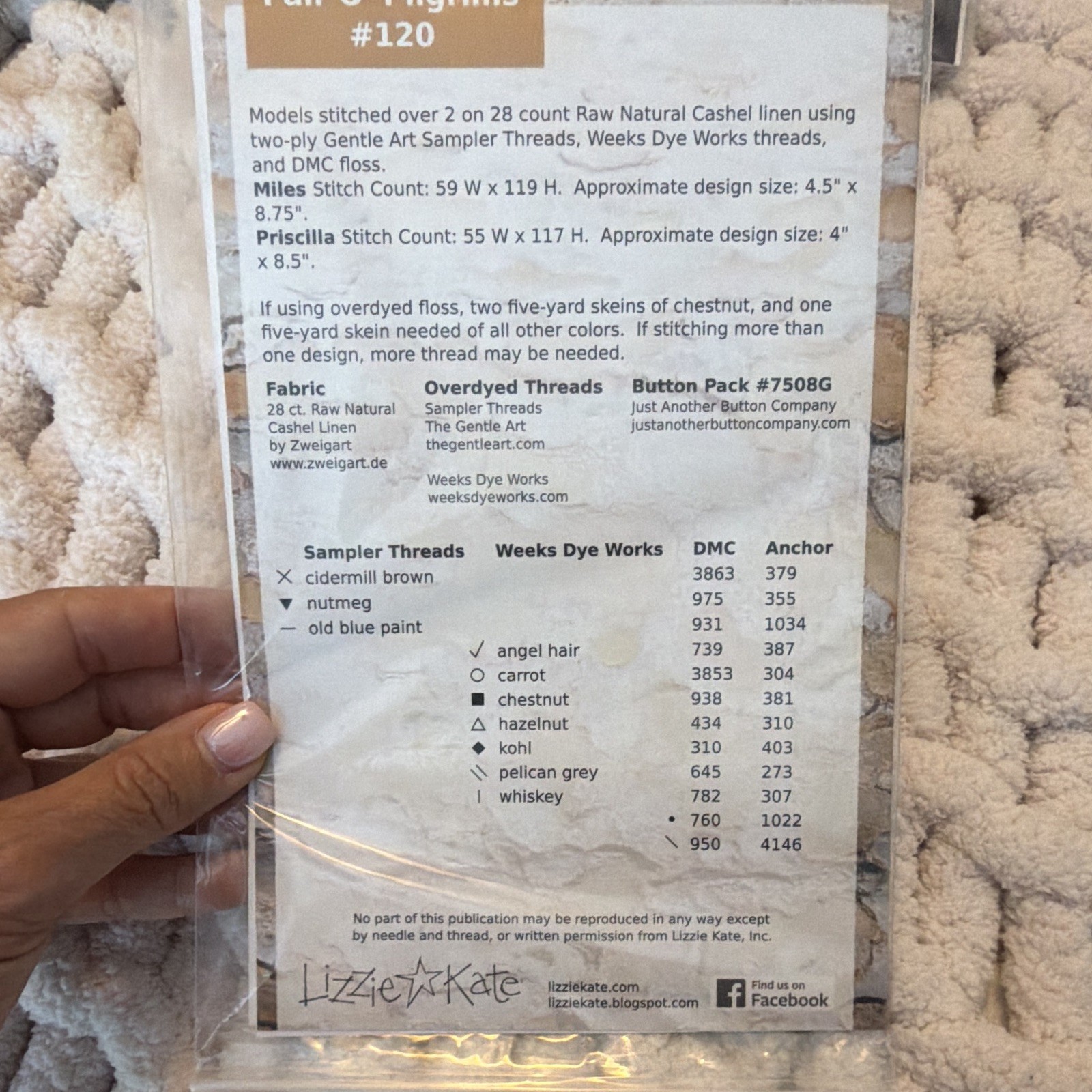 Lizzie*Kate Pair O' Pilgrims #120 Cross Stitch Chart Pattern