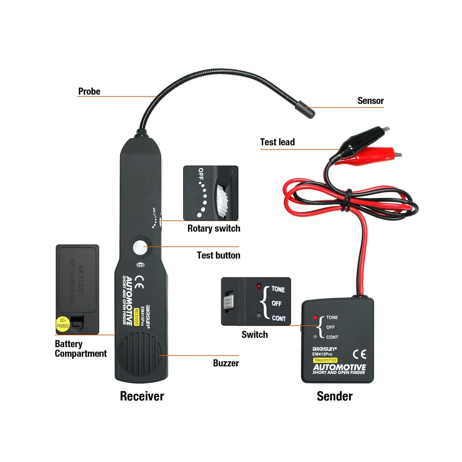 allsun em415Pro Cable Tracker Electrical, Auto Circuit Tester,Short... Fast Ship