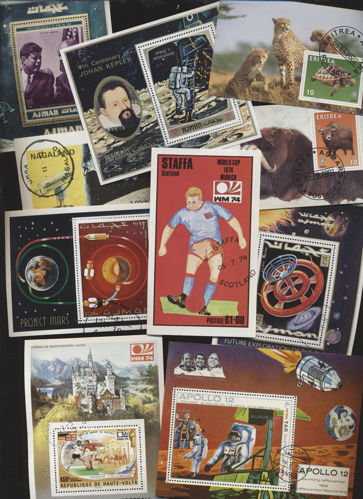 71 Assorted TOPICAL Colorful Souvenir Sheets Collection New Low Price