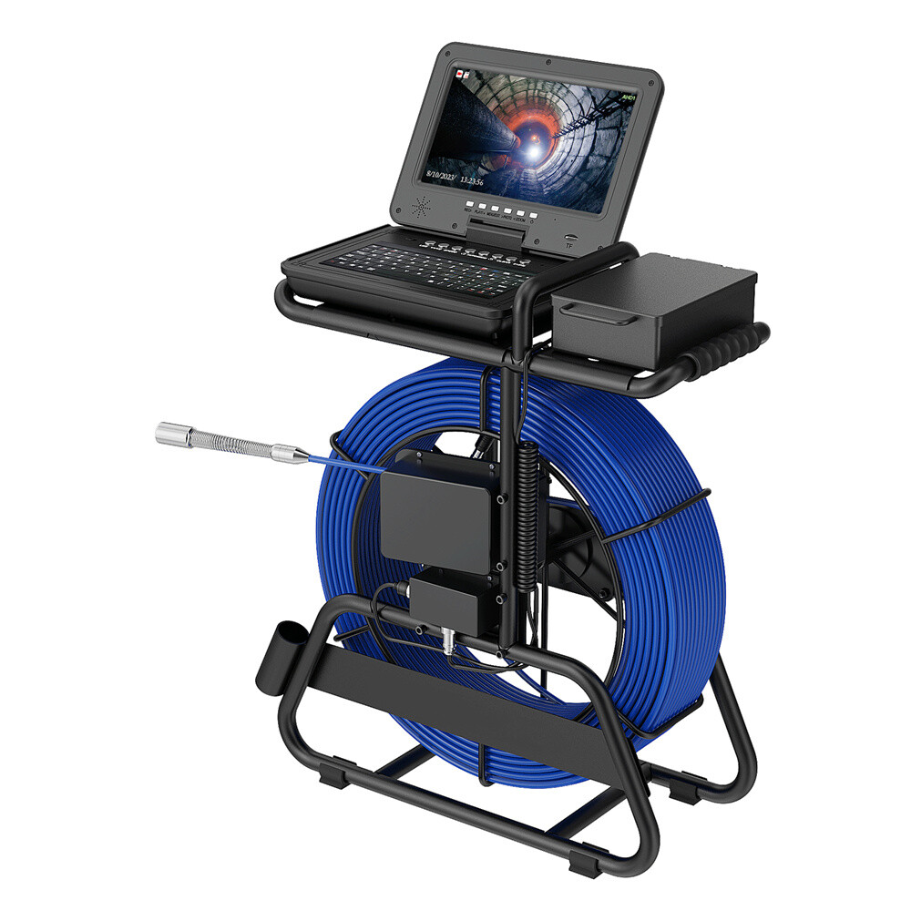 100m Sewer Pipe Inspection Camera 512hz Self-leveling Pipe Camera 10" Display